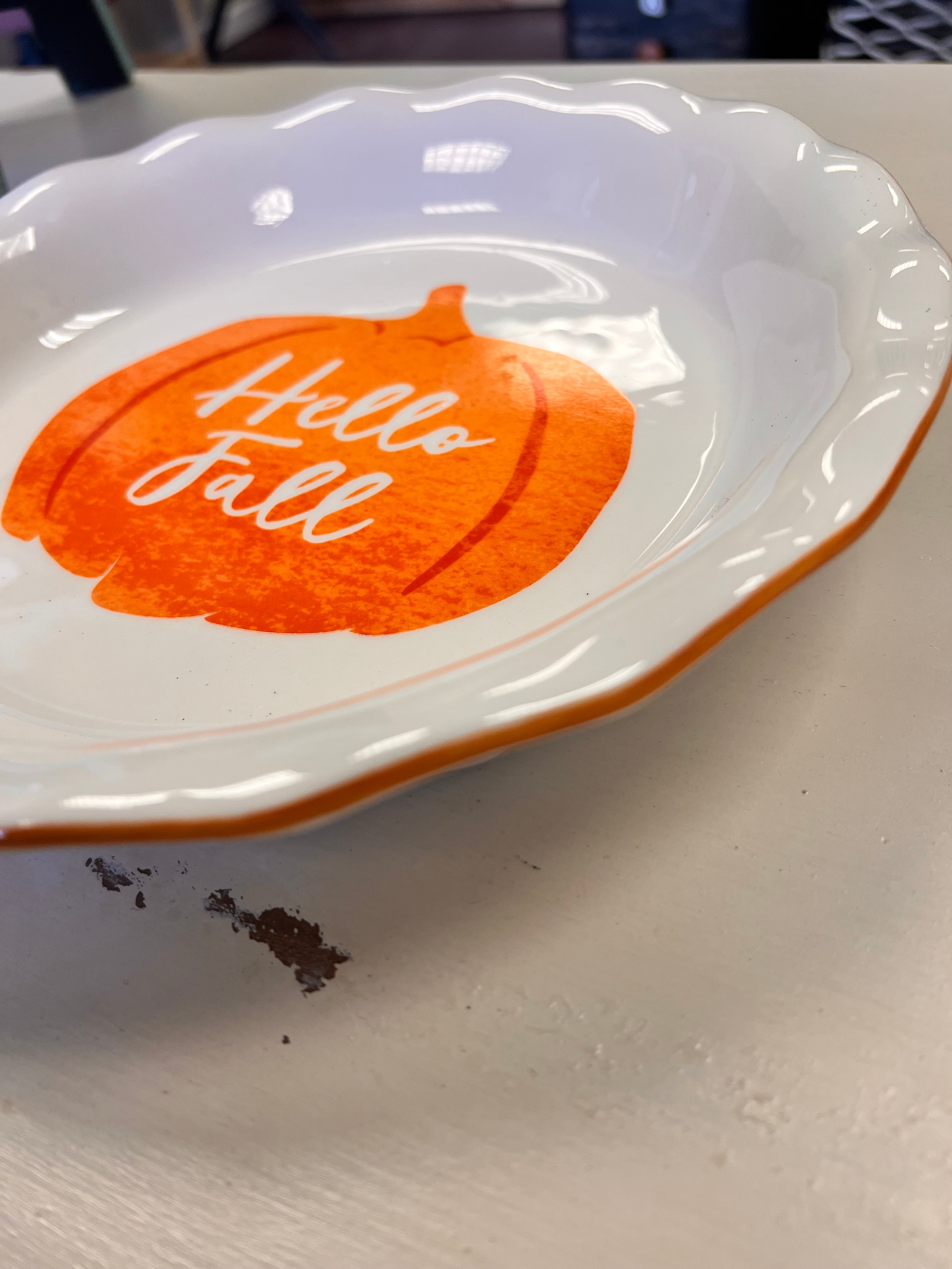 Hello Fall Pie Plate