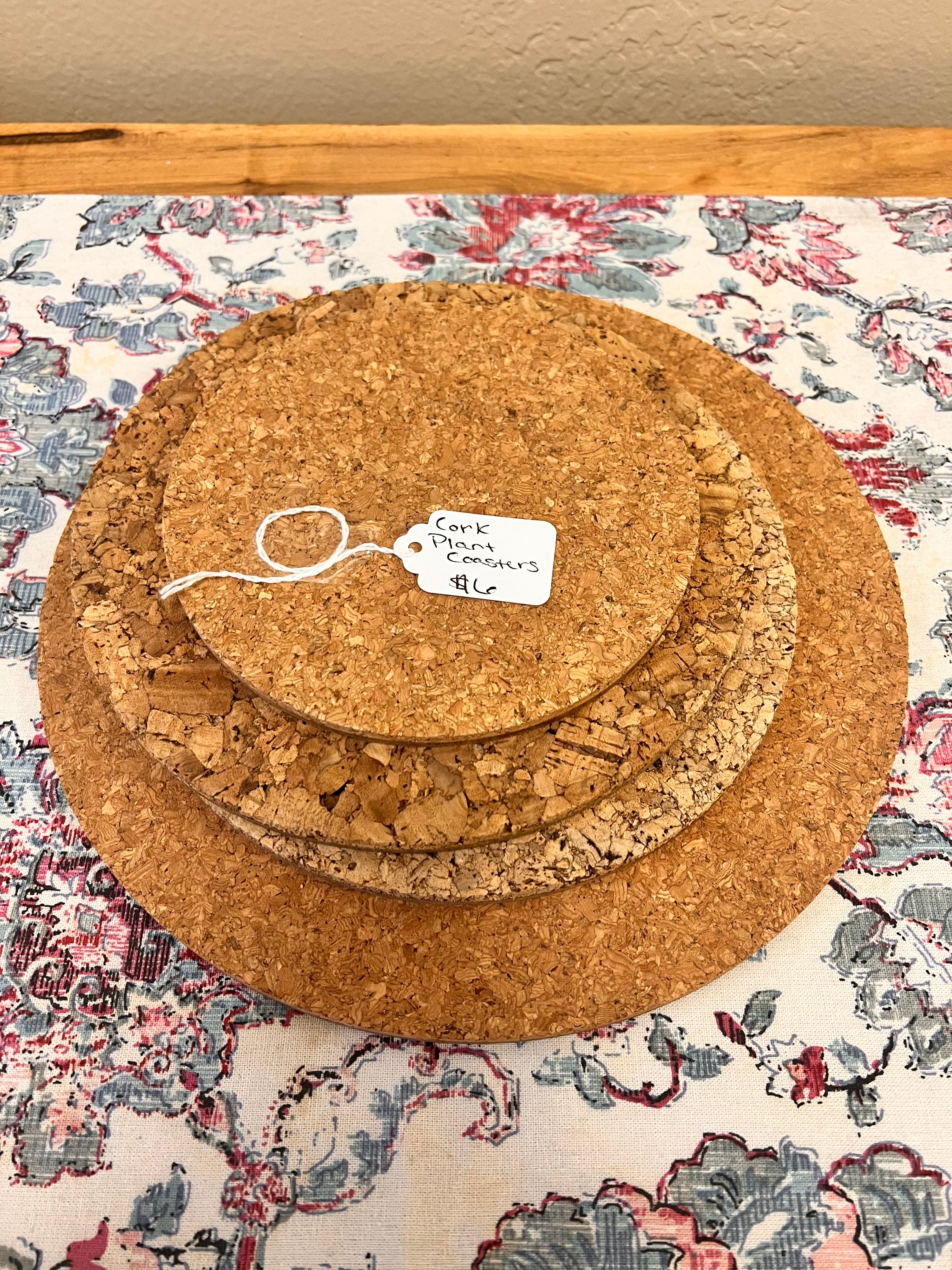 Cork Plant Coaster Set
