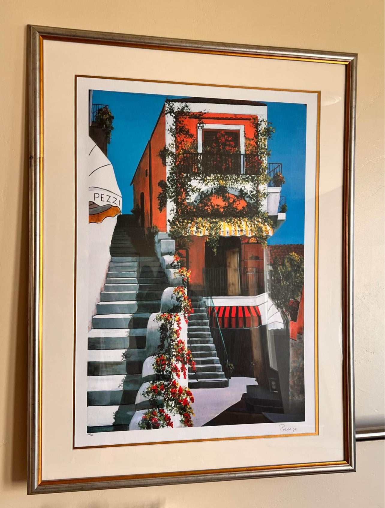 Beautiful Framed Print Signed P. Georgia 30”x40”