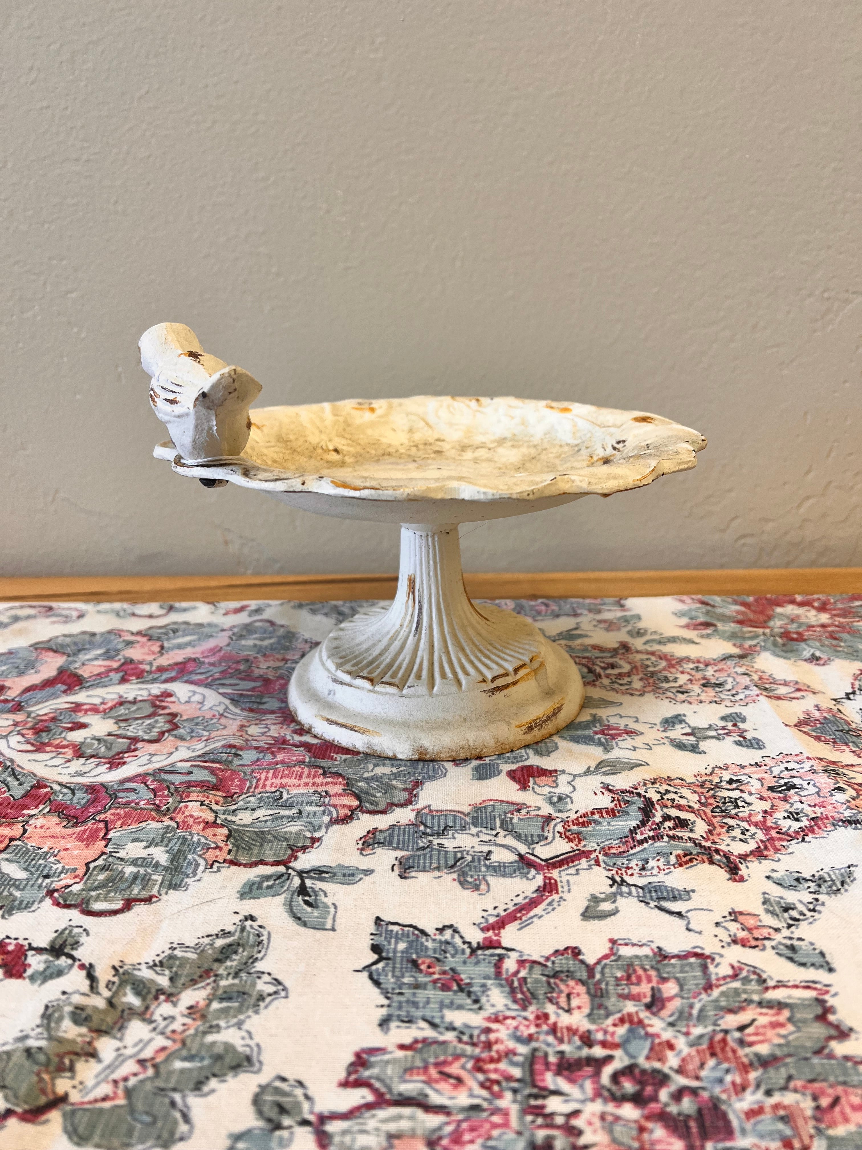 Vintage Cast Iron Bird Bath Decor