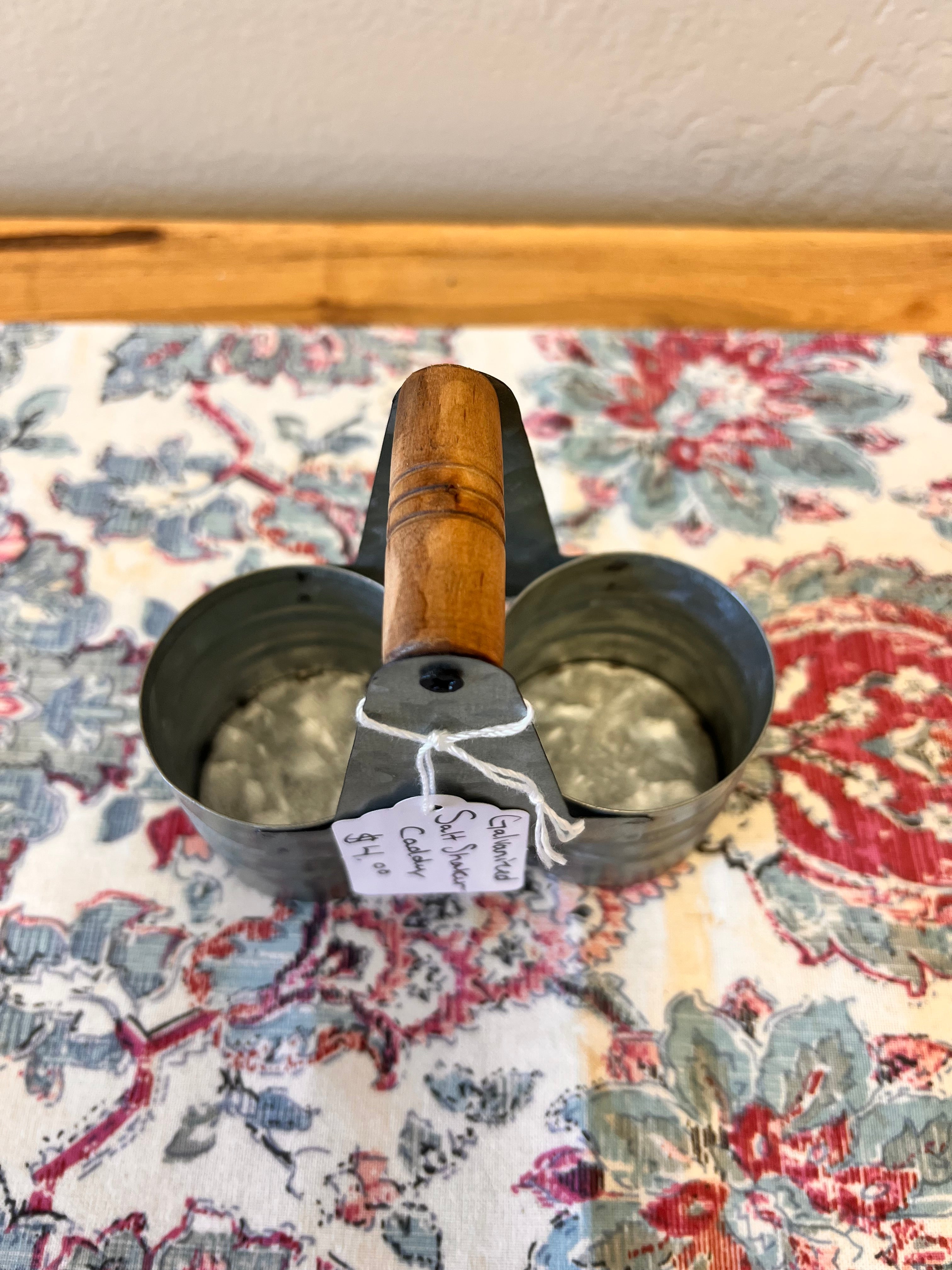 Galvanized Salt Shaker Caddy