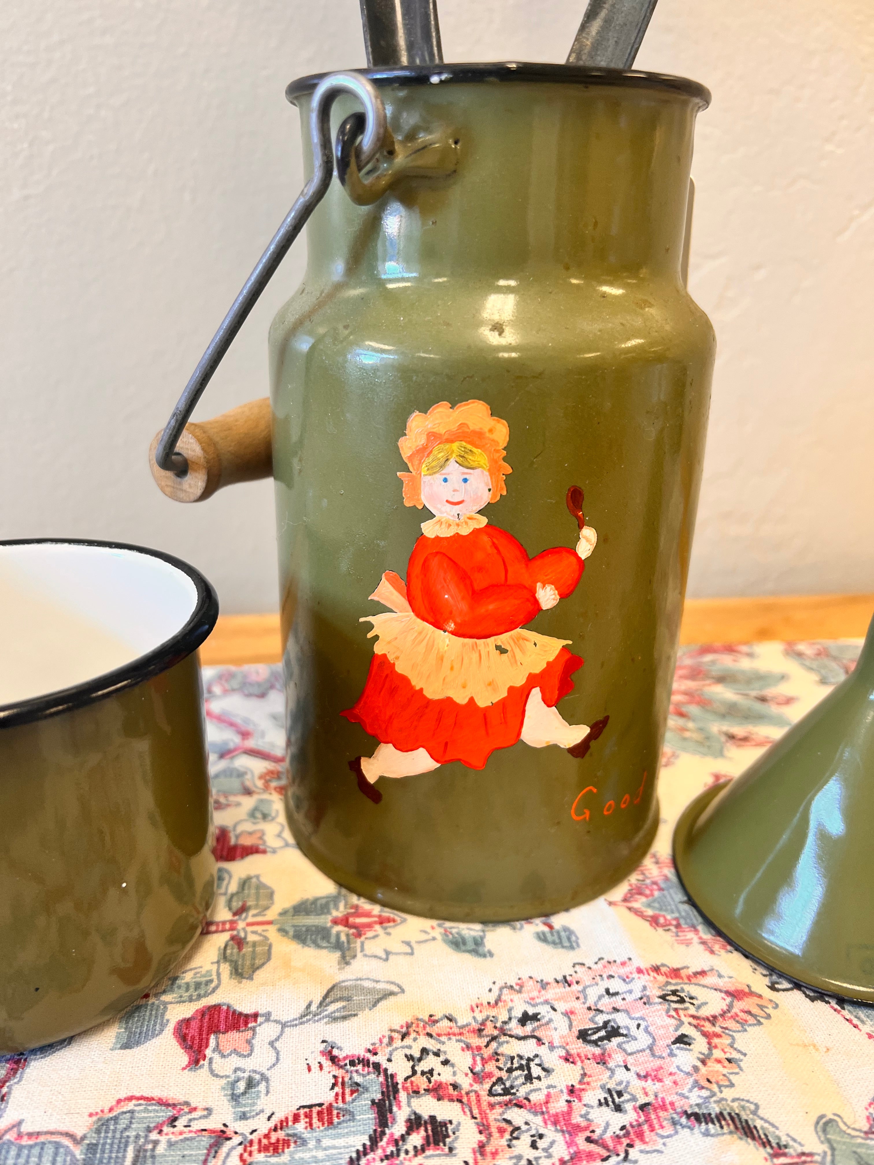 Vintage Enamel Set Made in Poland