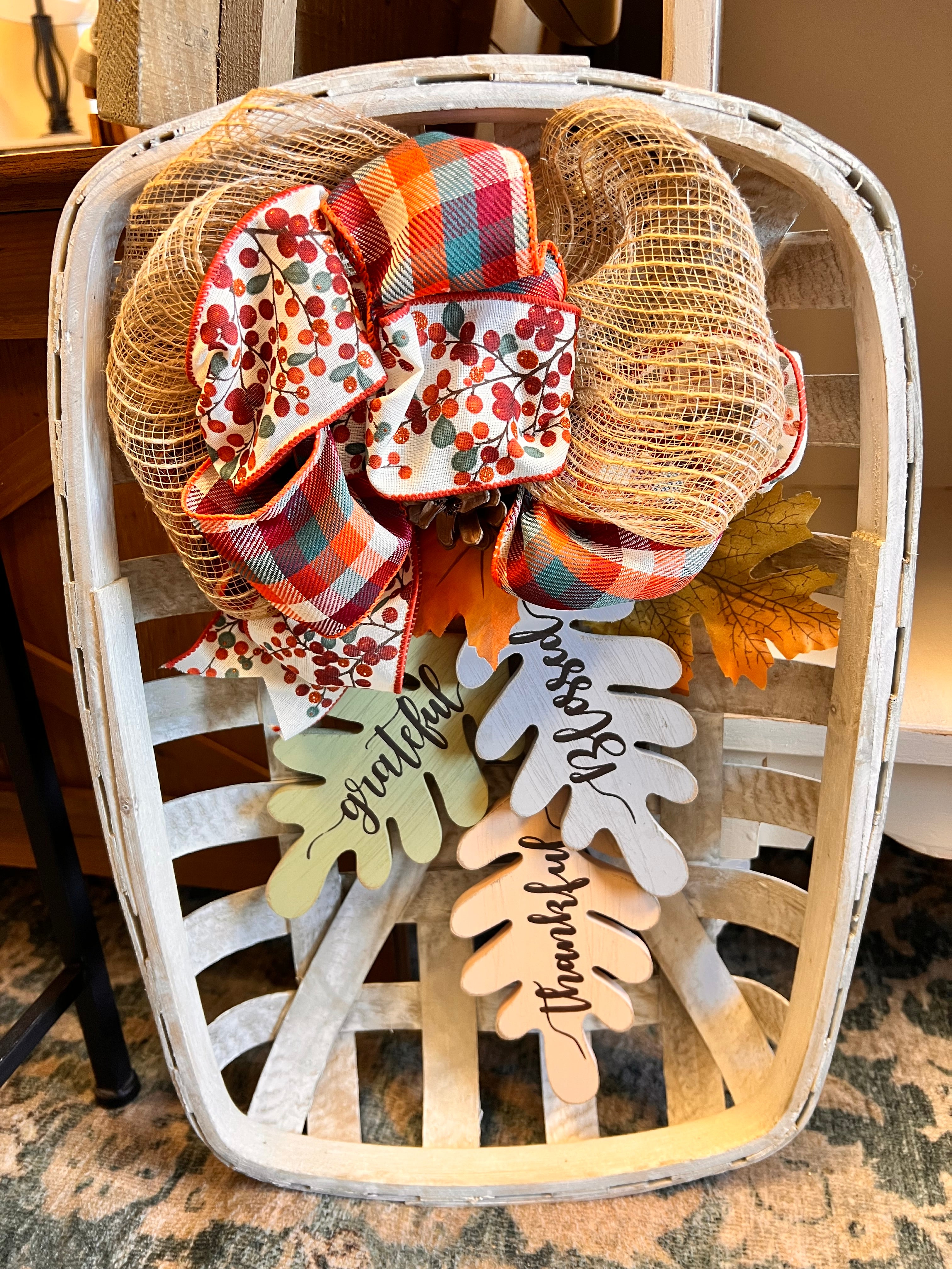 Fall Tobacco Basket Decor