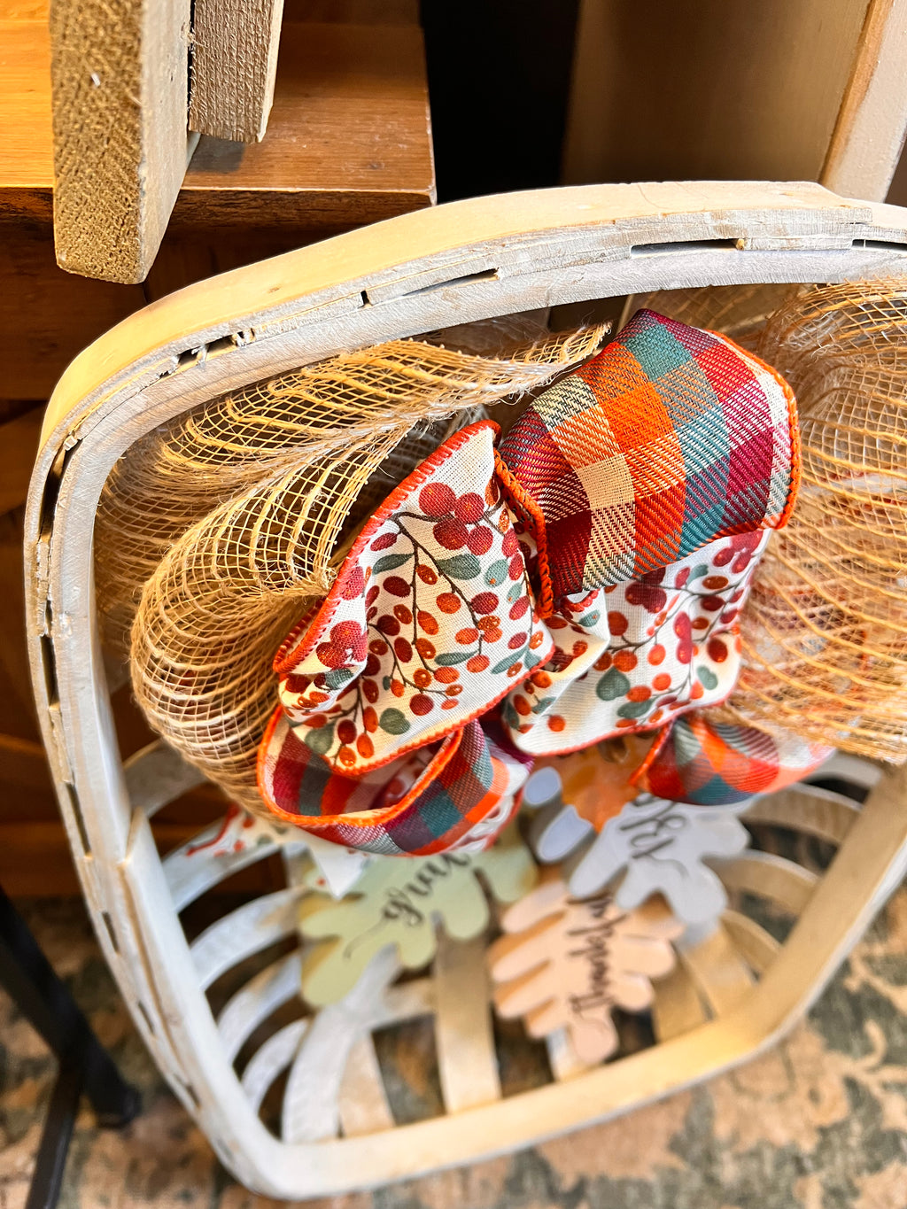 Fall Tobacco Basket Decor