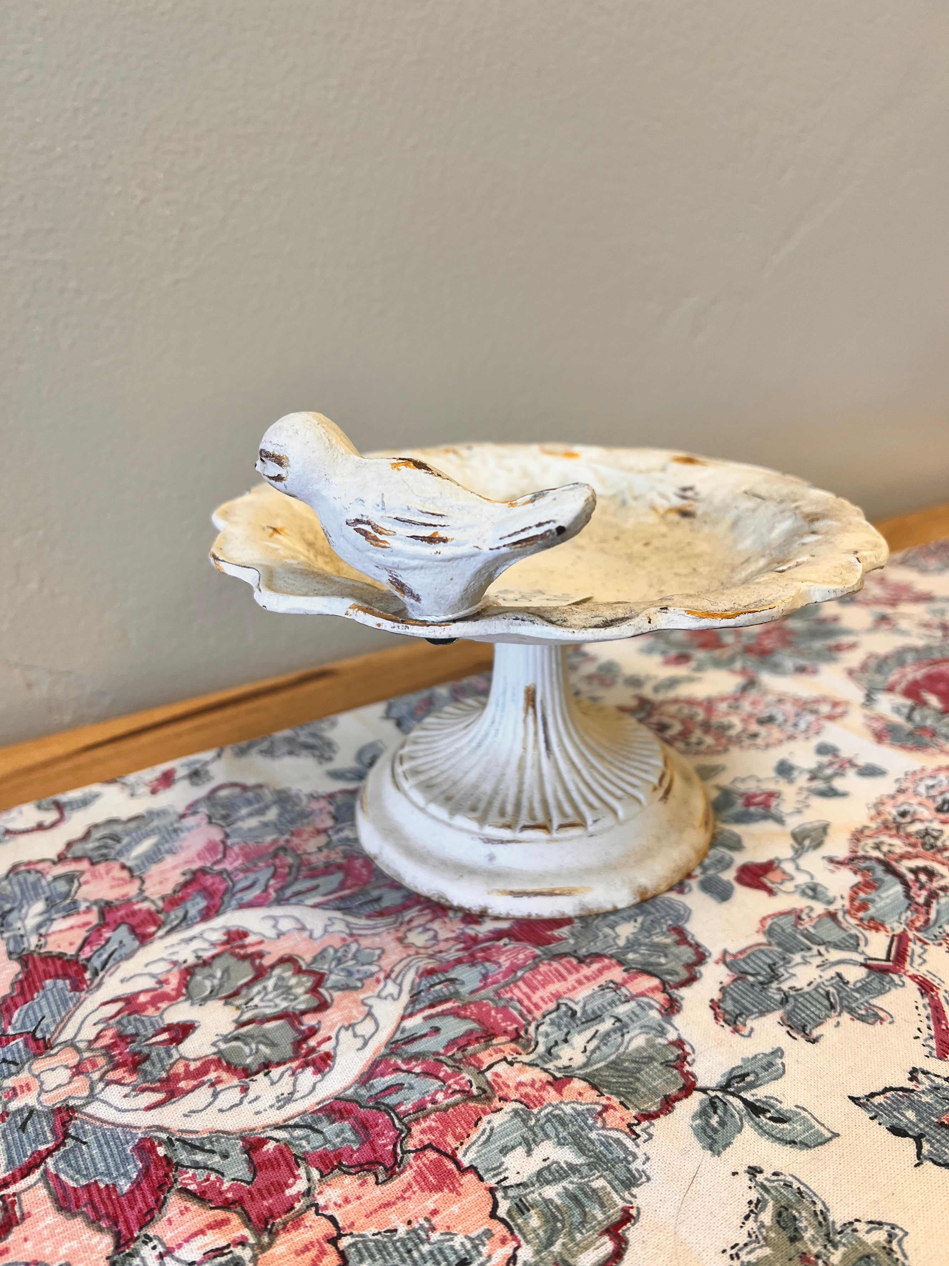 Vintage Cast Iron Bird Bath Decor