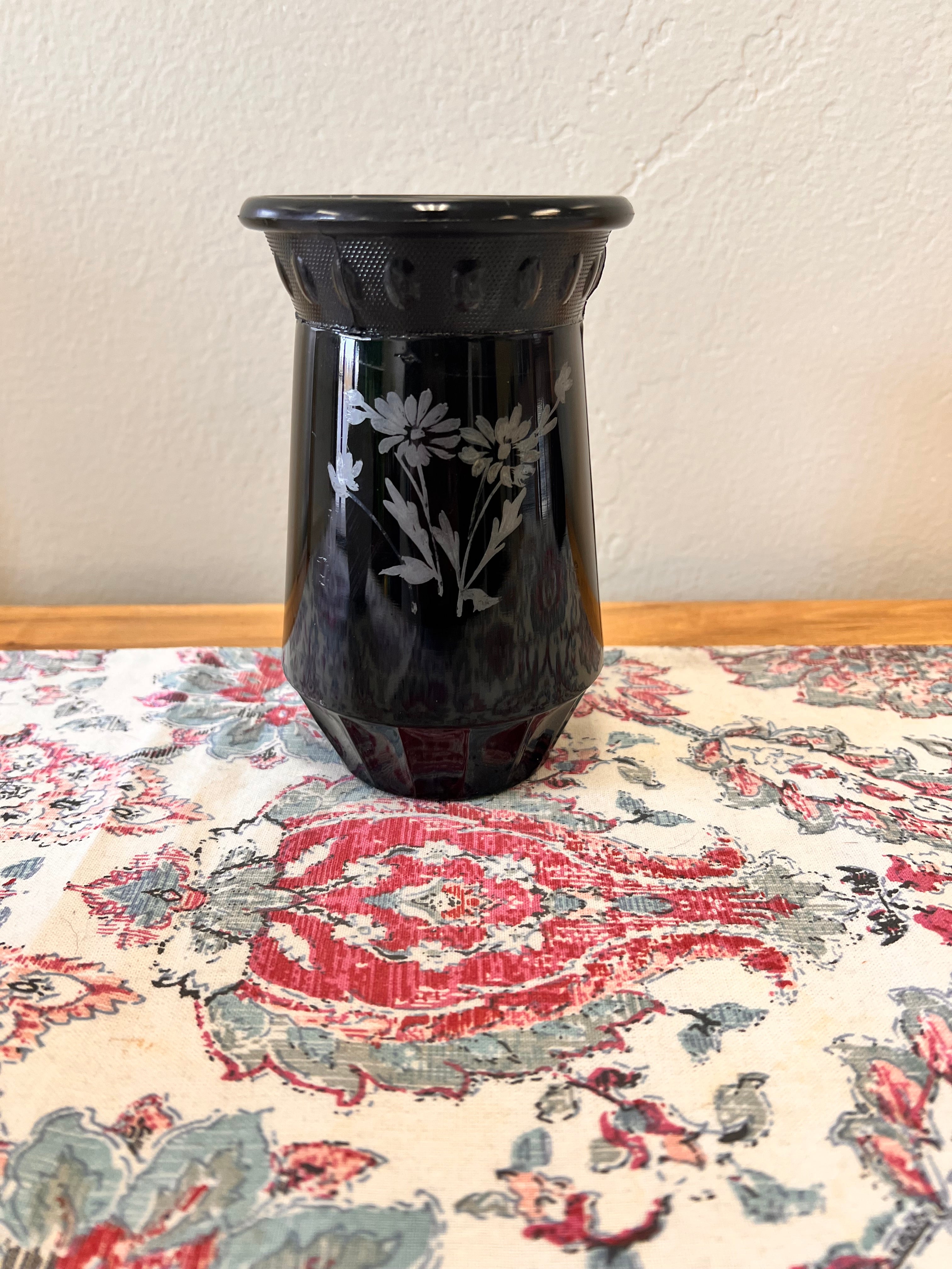 Vintage Black Vase
