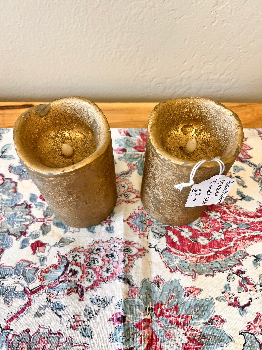 Gold Battery Operated Candle Set