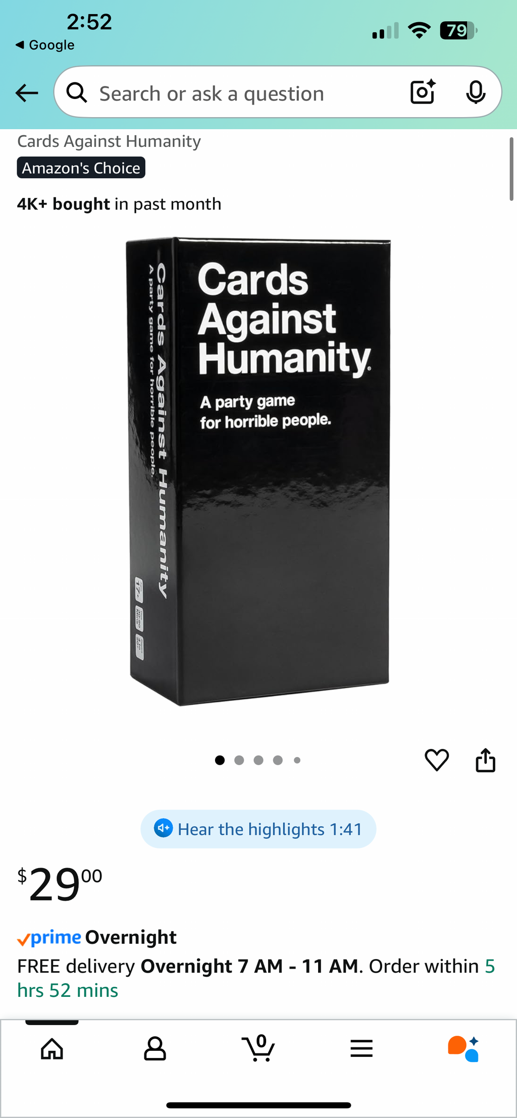 Cards Against Humanity Game New Never Opened