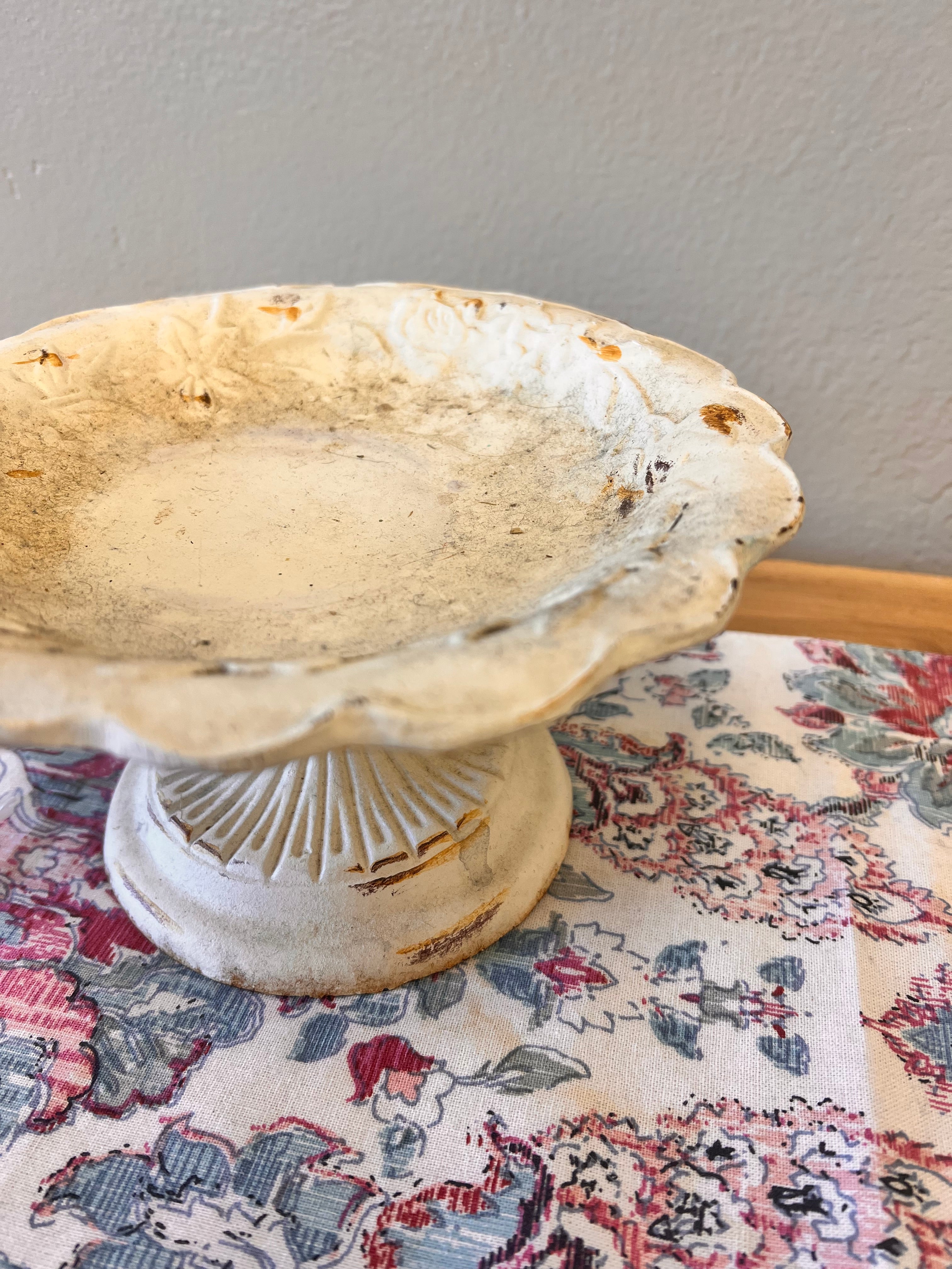 Vintage Cast Iron Bird Bath Decor