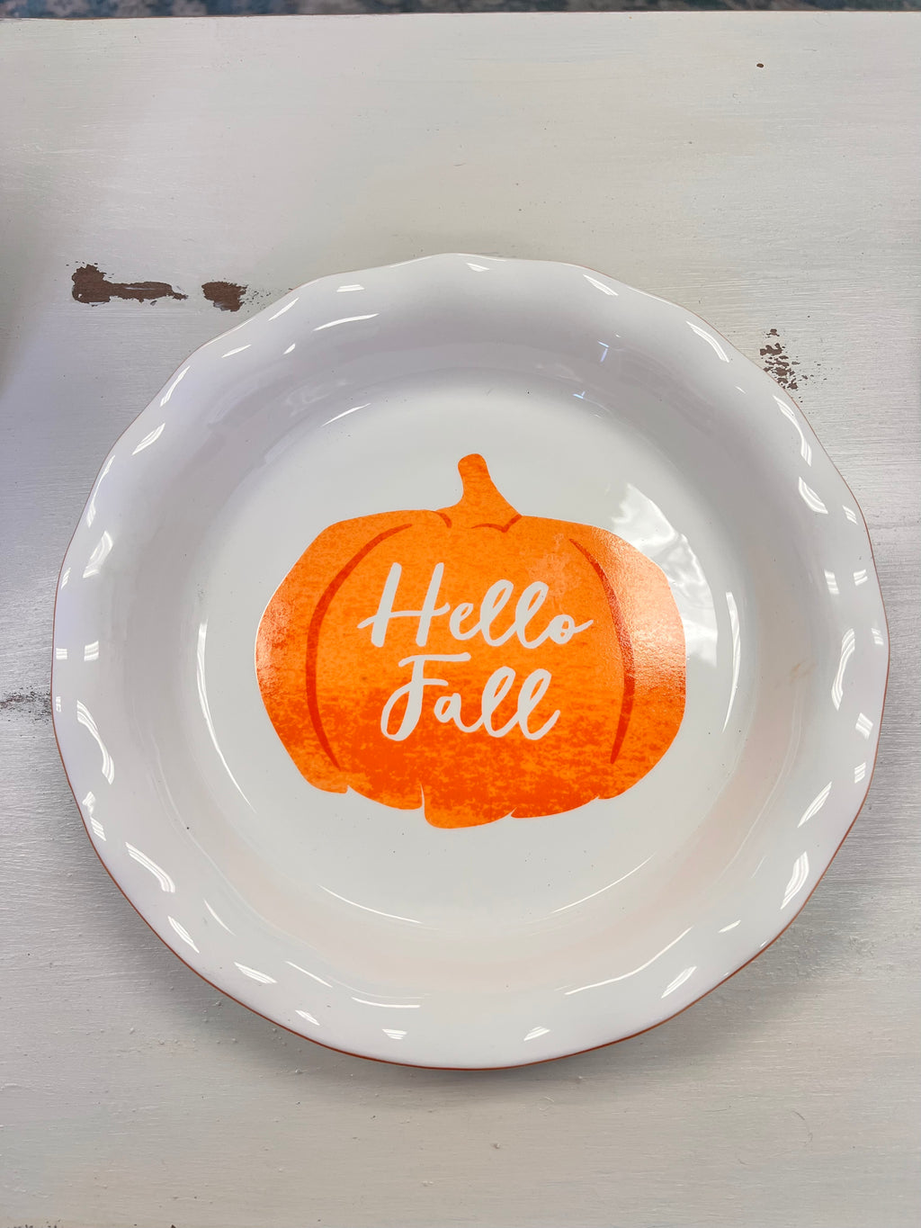Hello Fall Pie Plate
