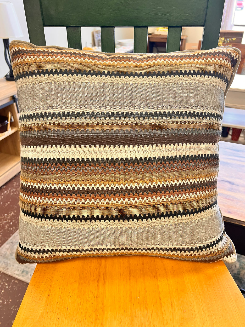 Brown/Gray Chevron Pillow