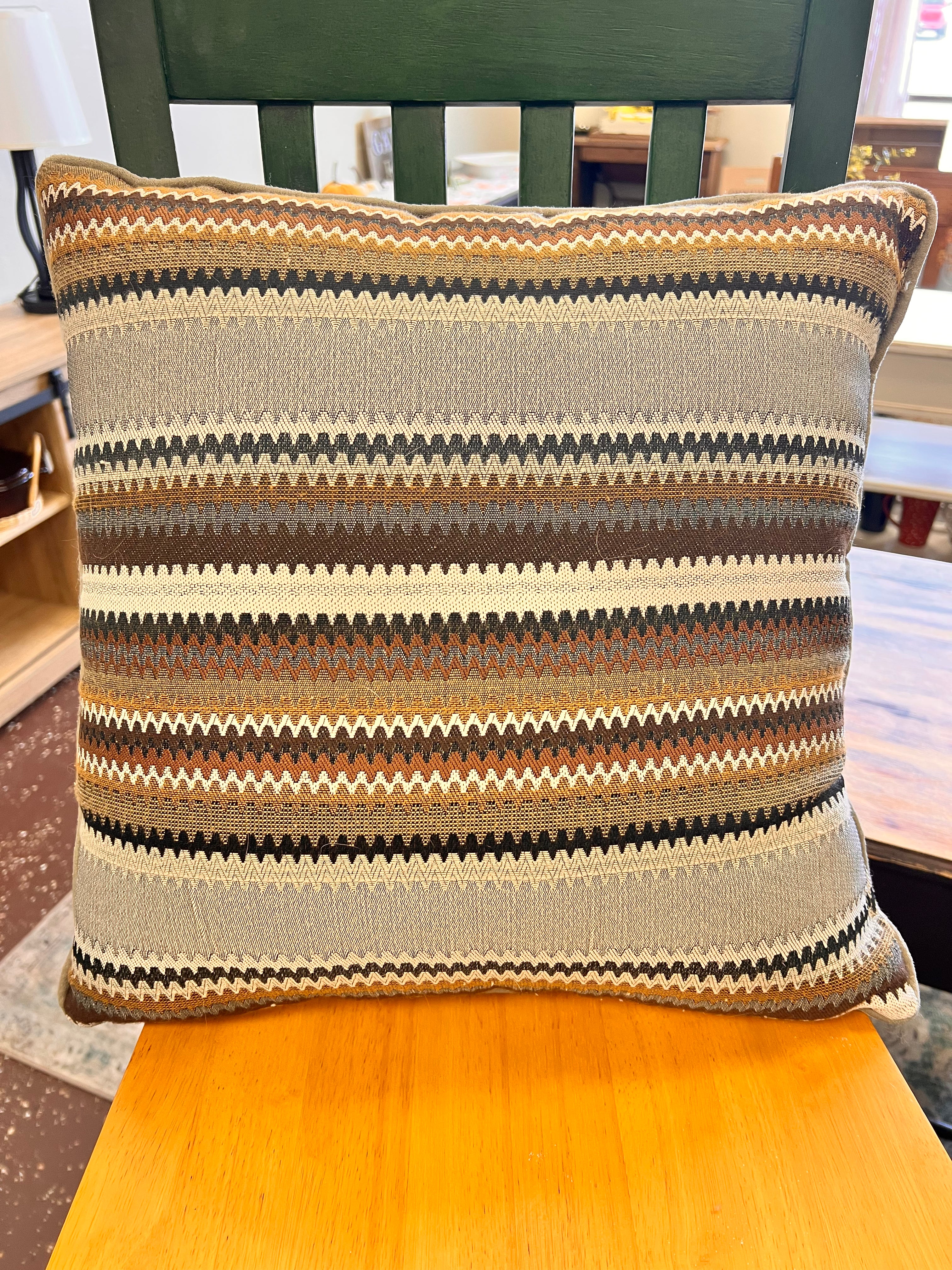 Brown/Gray Chevron Pillow