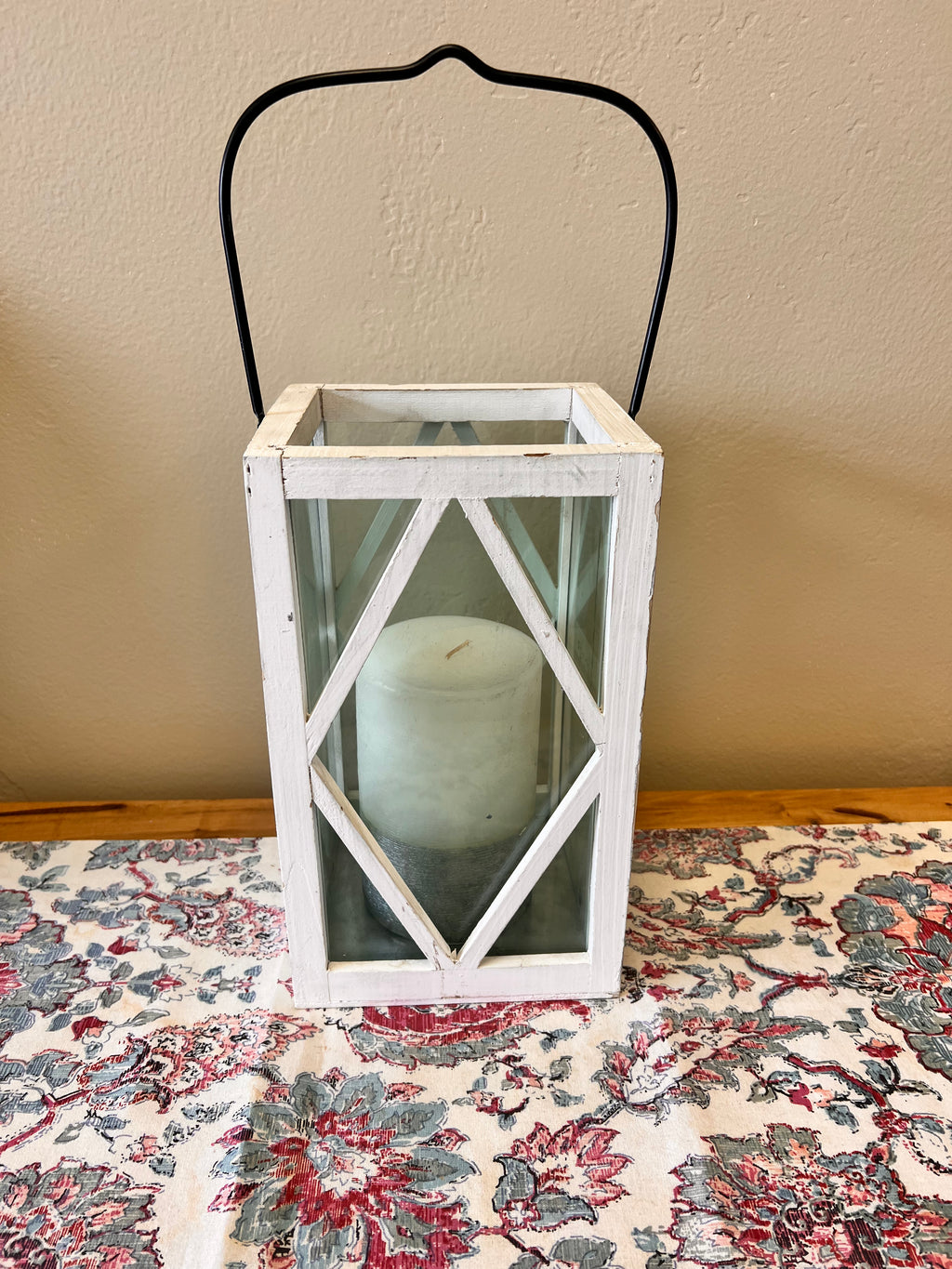 White Lantern Candle Holder