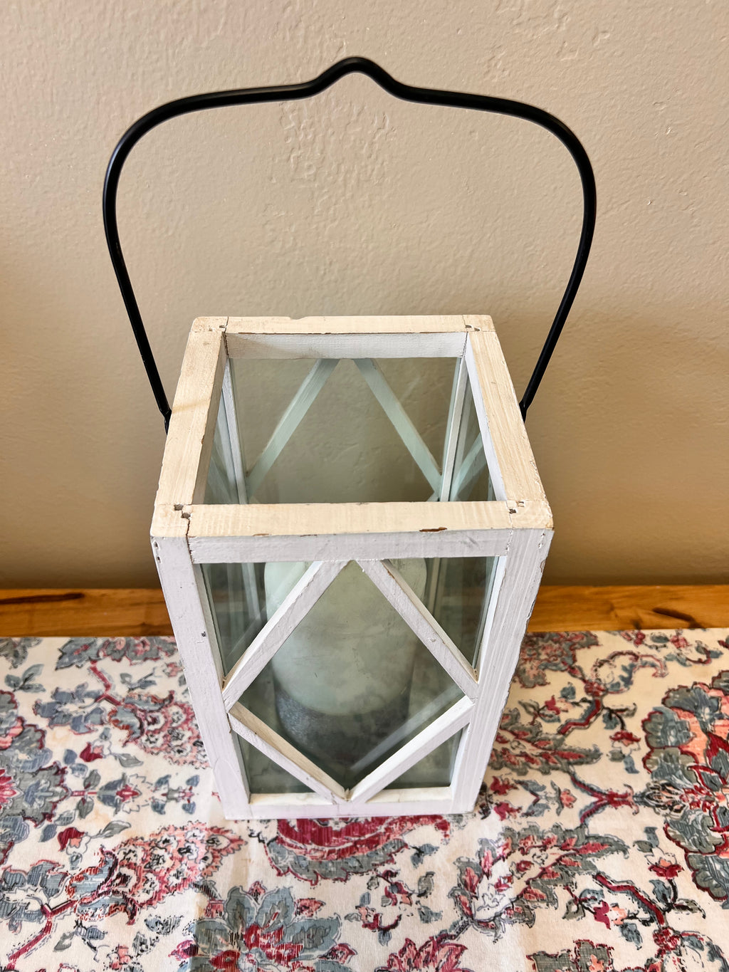 White Lantern Candle Holder