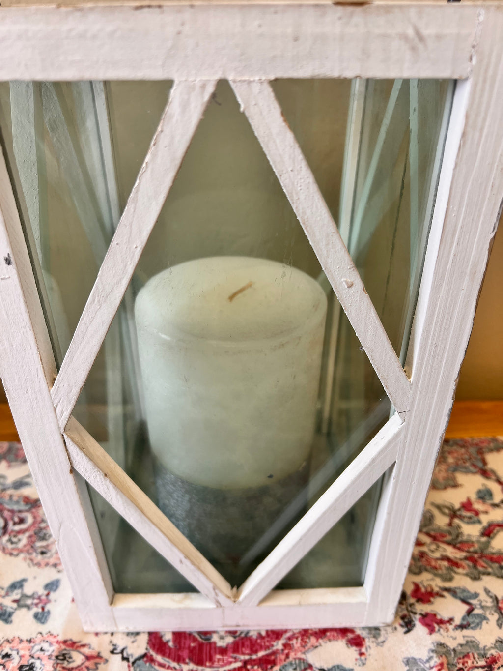 White Lantern Candle Holder