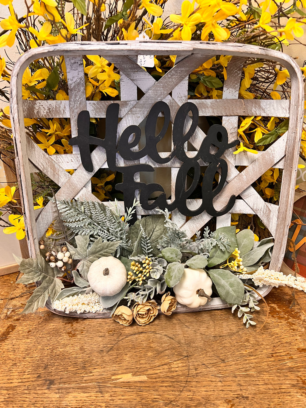 Fall Tobacco Basket Decor