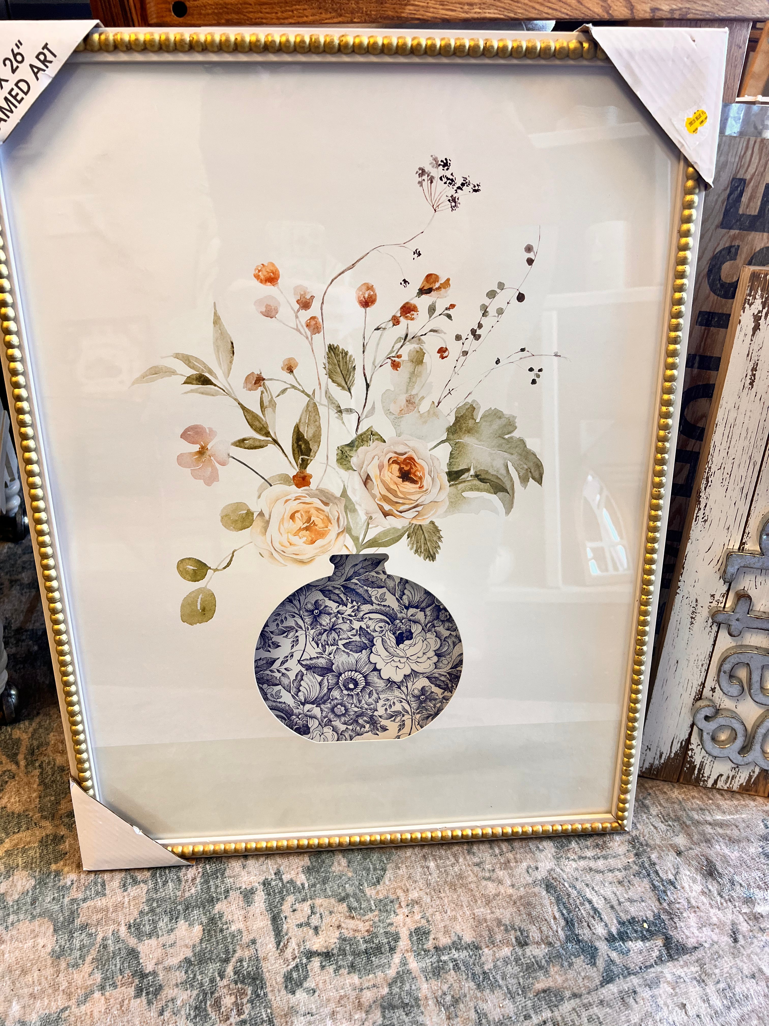 20x26 Framed Floral Art