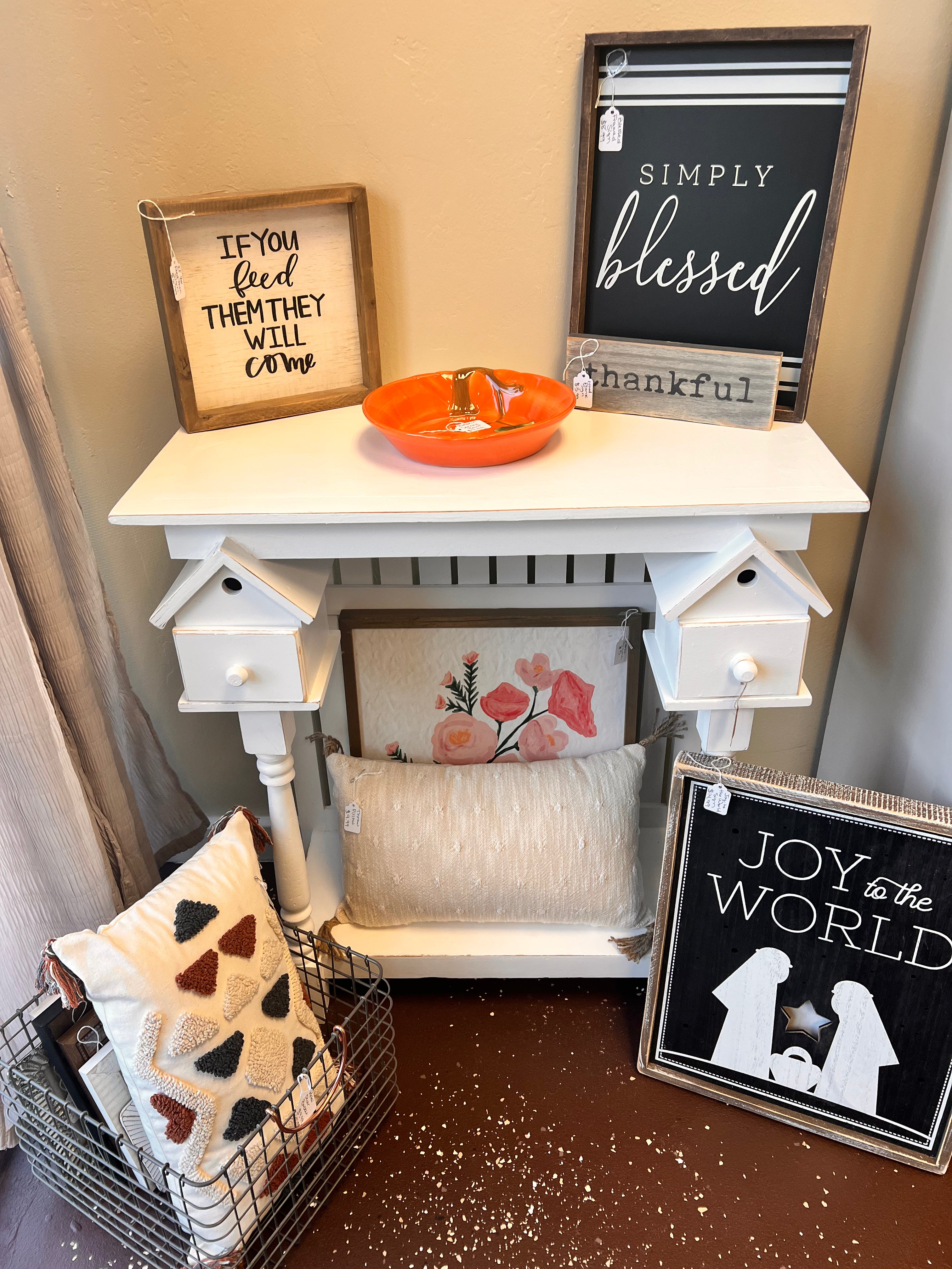 White Birdhouse Table