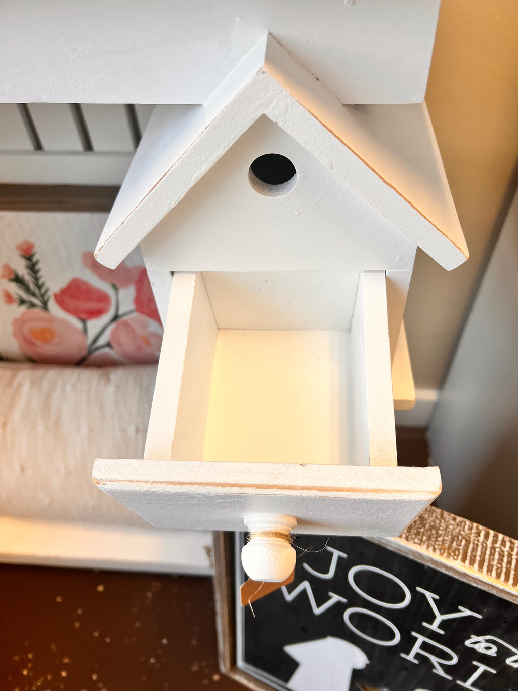 White Birdhouse Table