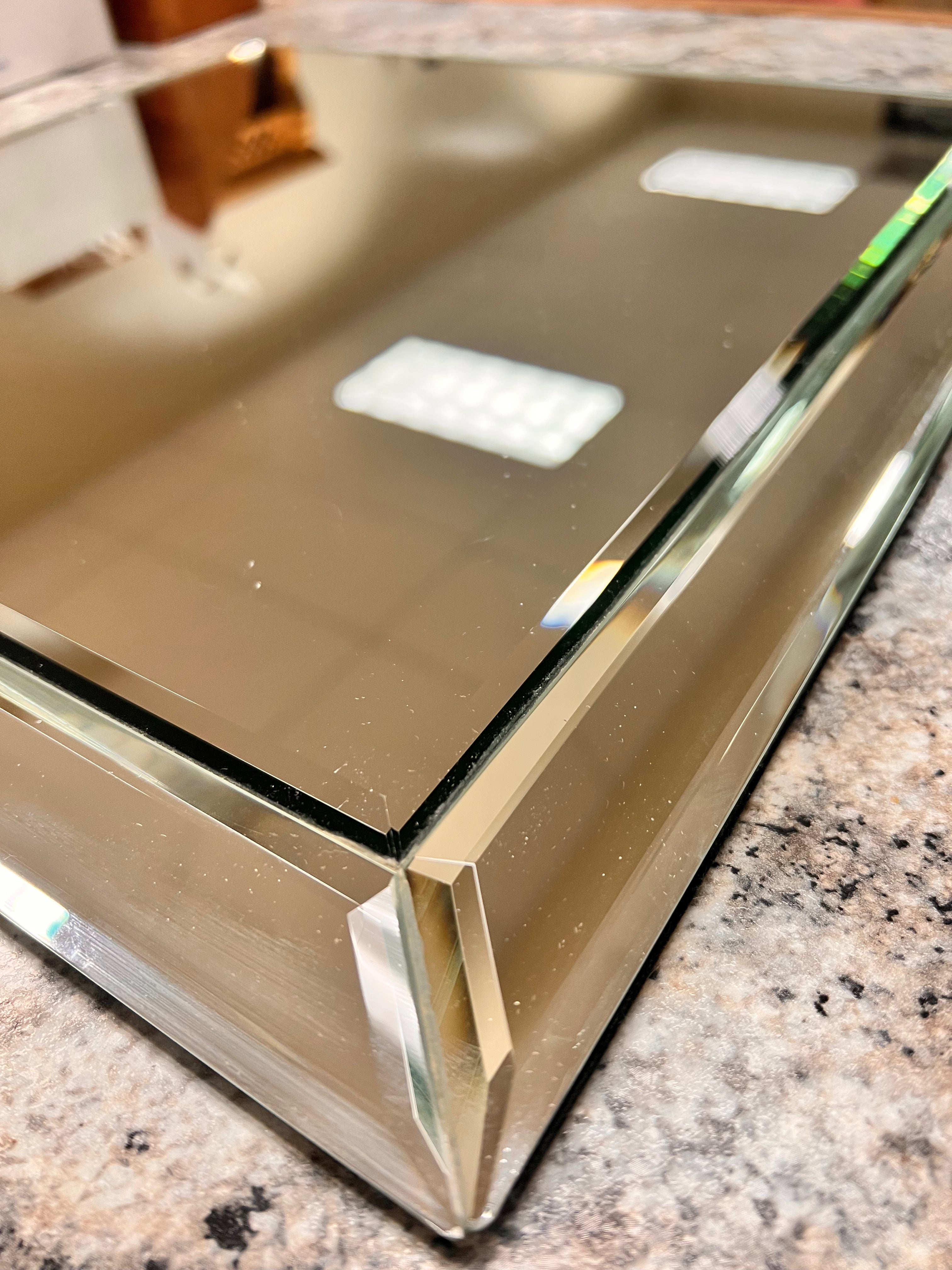 Square Beveled Table Mirror