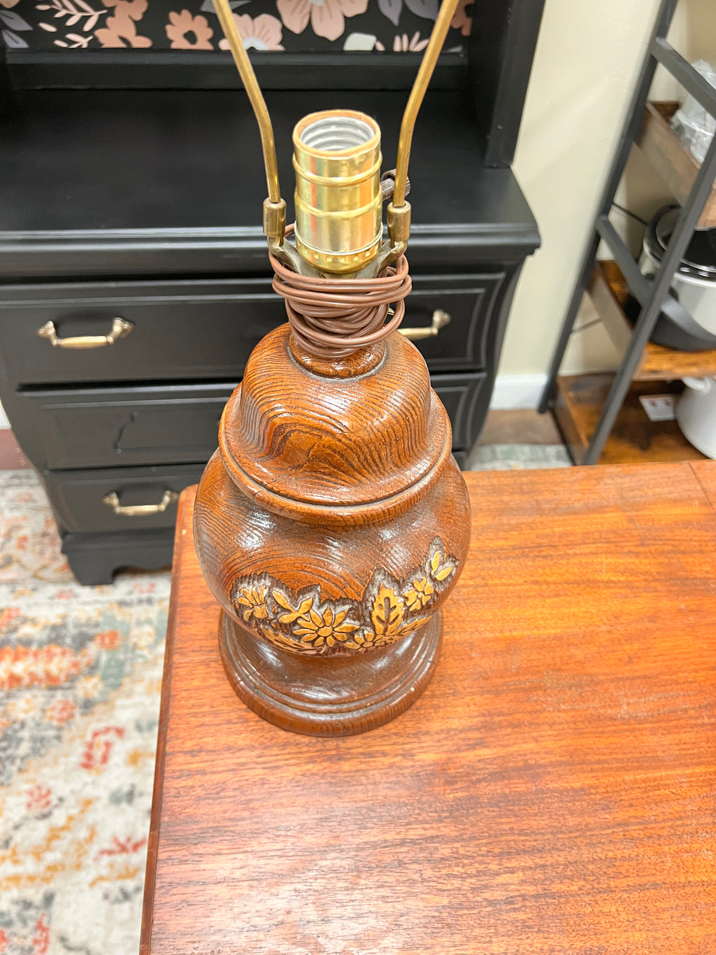Vintage Hand Carved Lamp