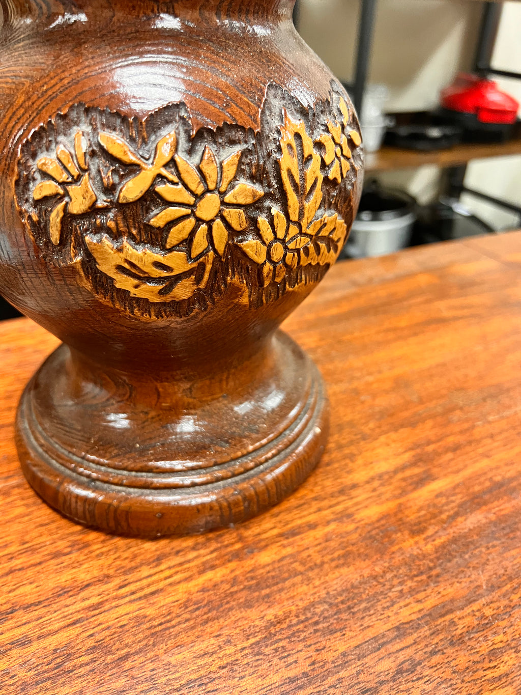 Vintage Hand Carved Lamp