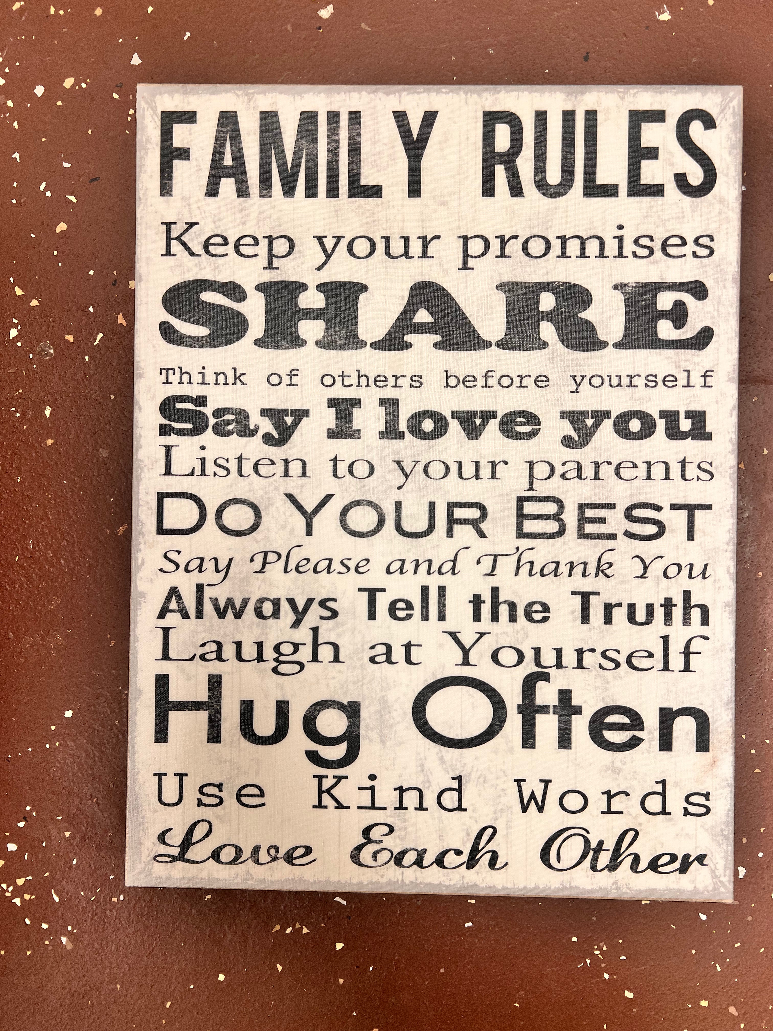 Family Rules Canvas