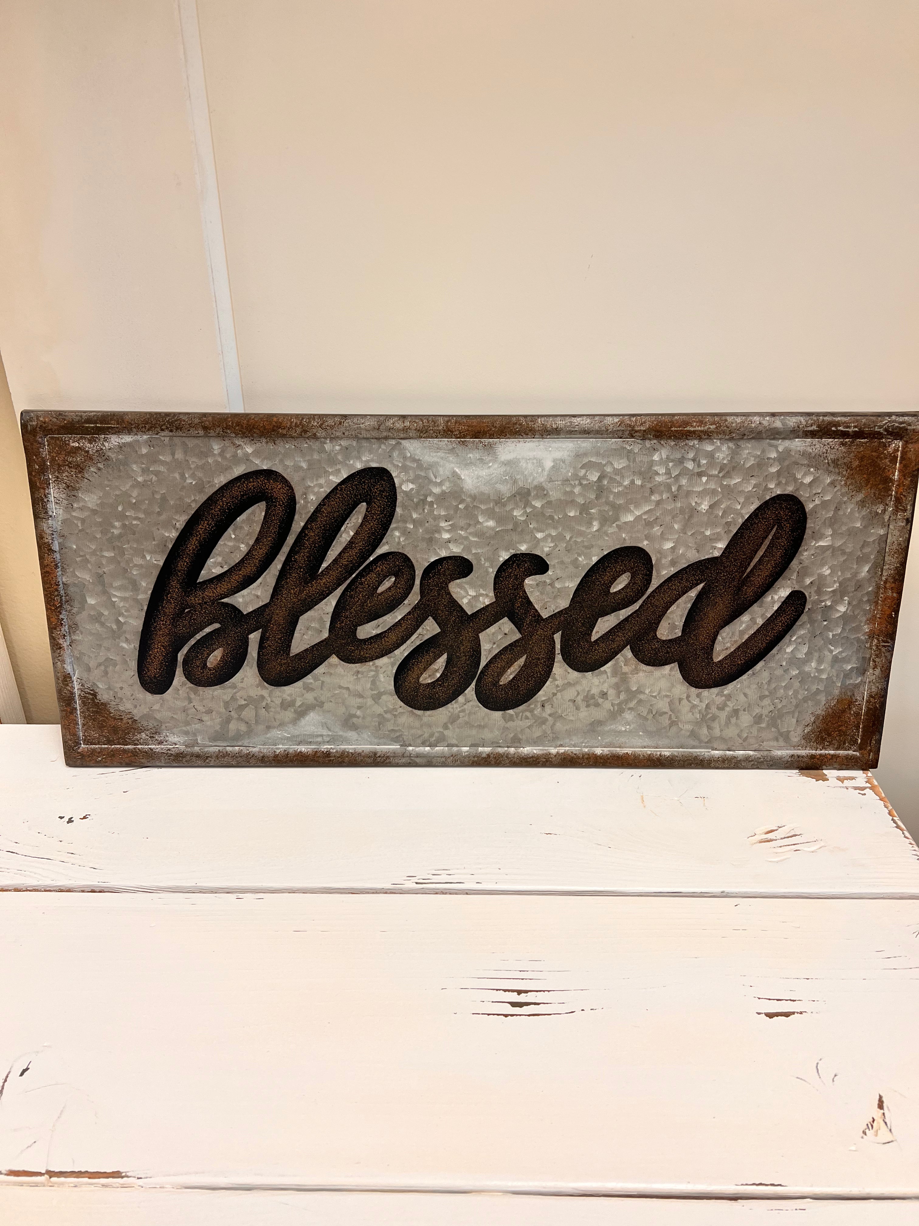 Metal Blessed Sign