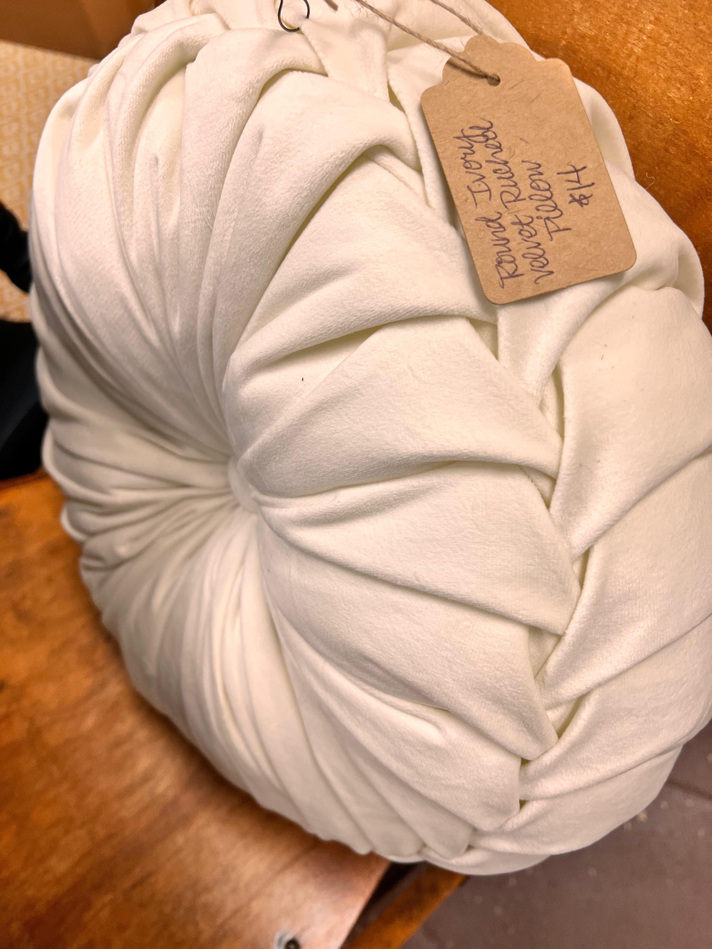 White Velvet Pillow