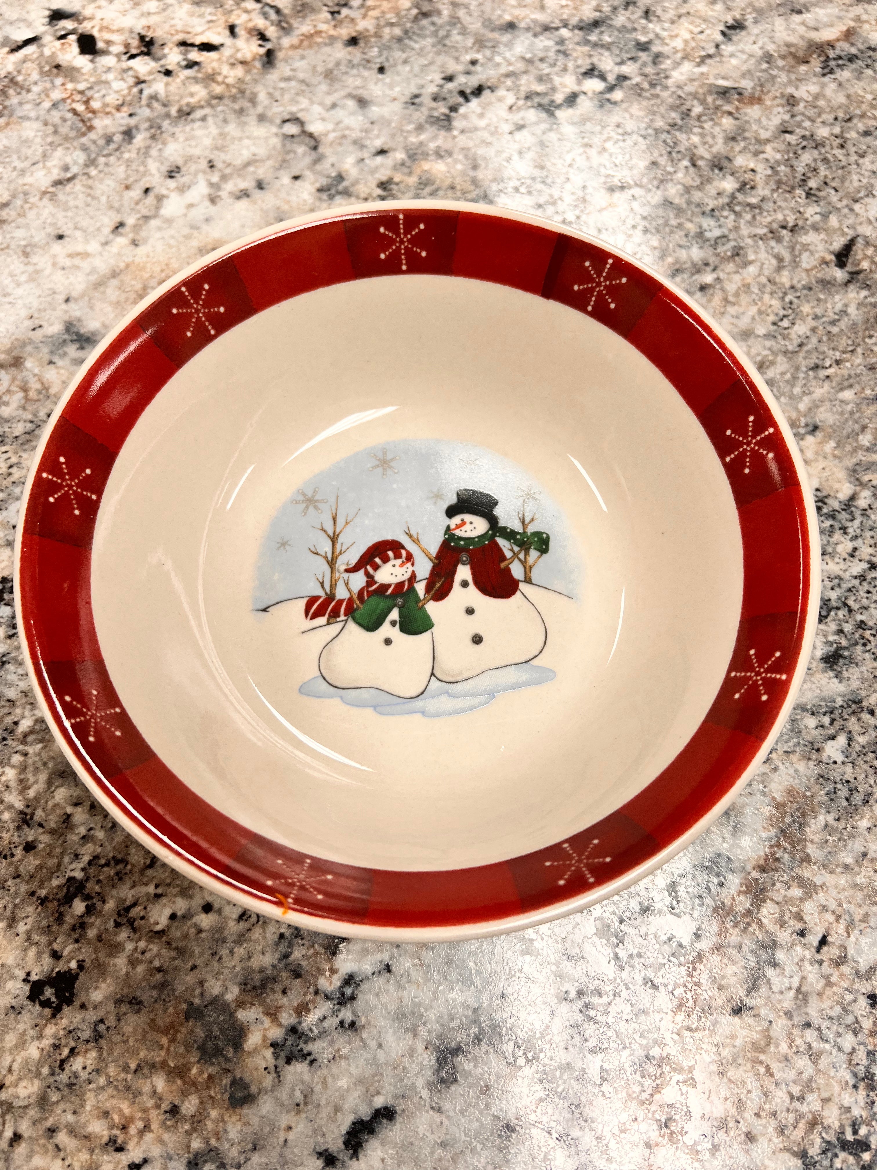 Snowman Stoneware Bowl