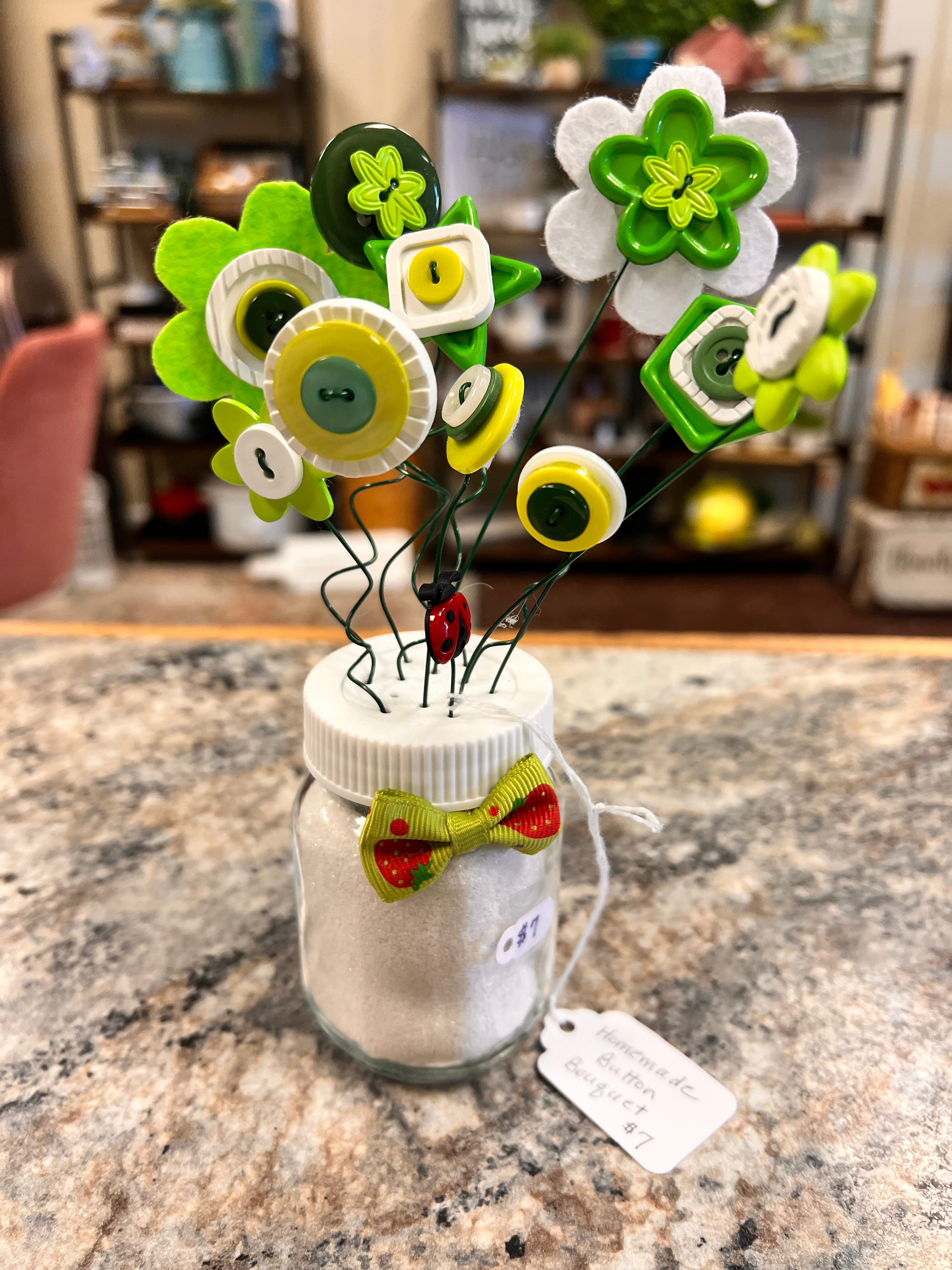 Handmade Button Bouquet