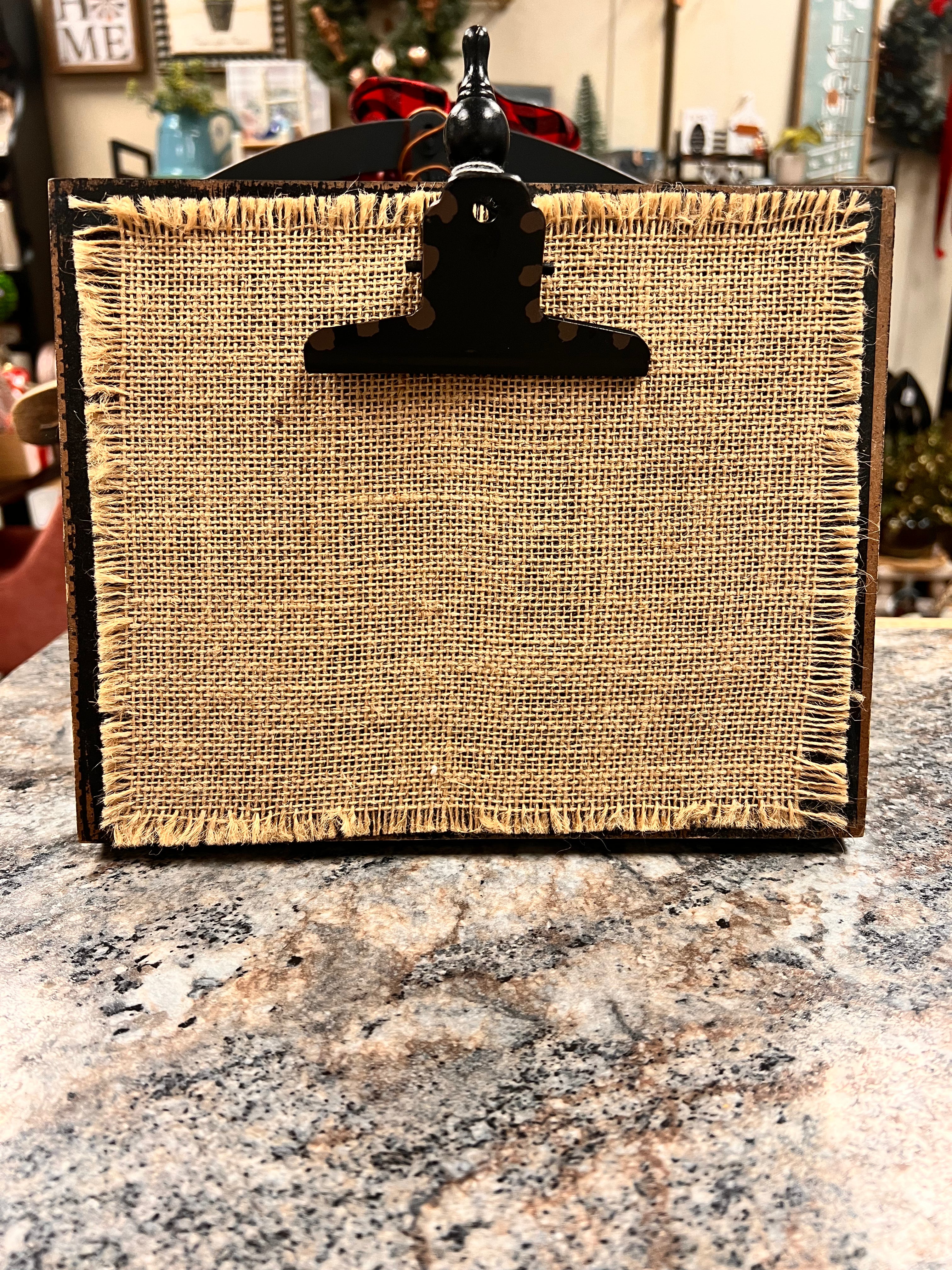 Burlap Clipboard