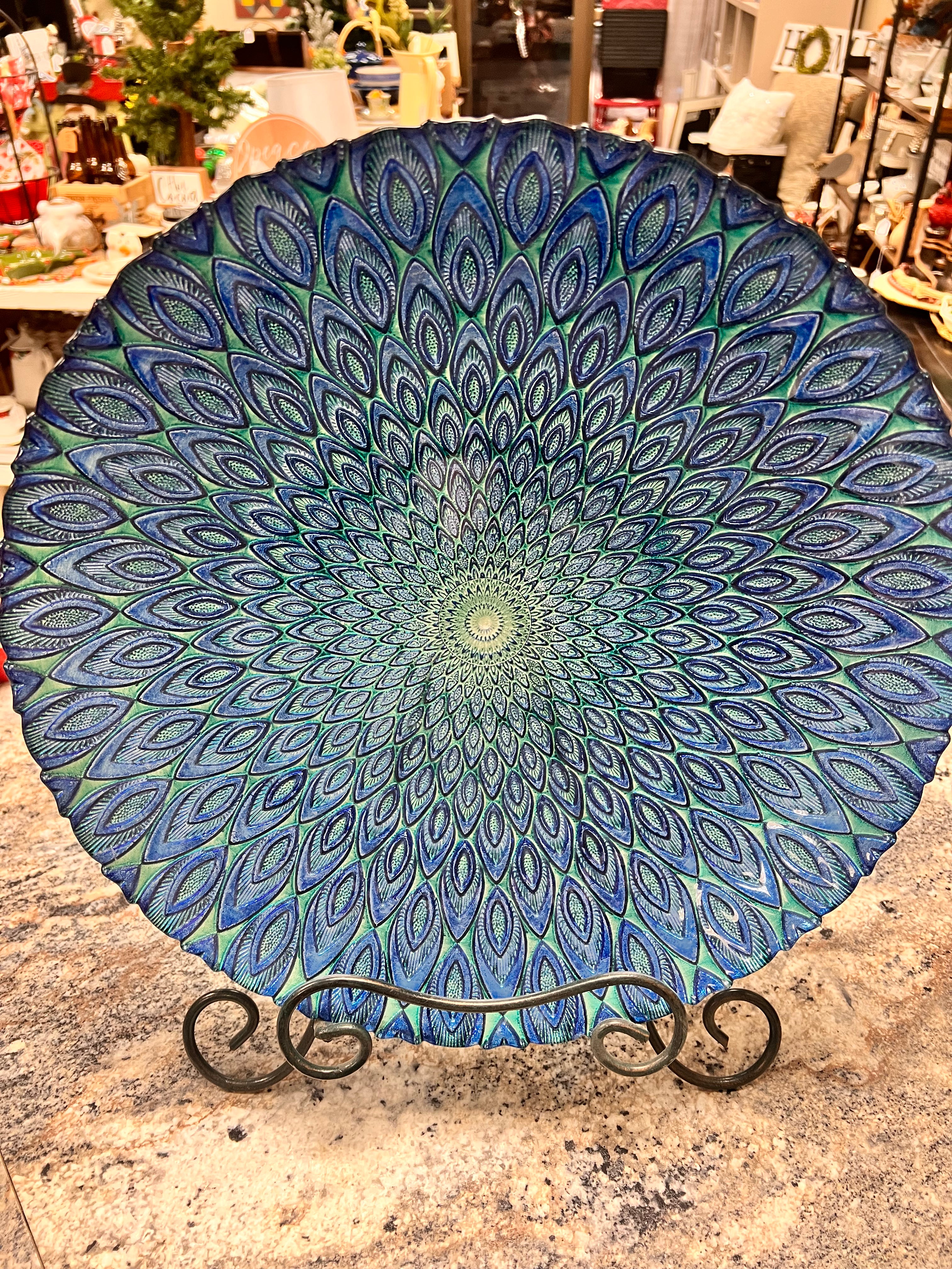 Peacock Glass Bowl
