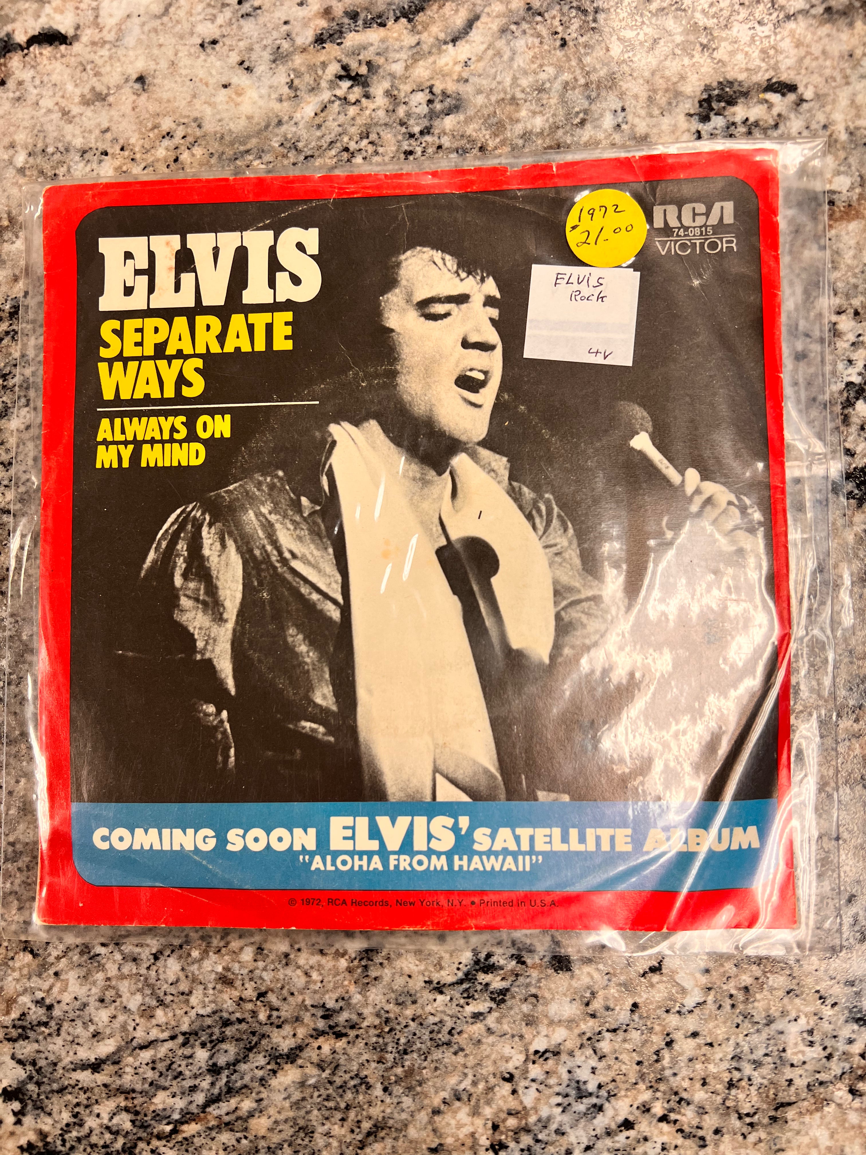 1972 Elvis 45 Record