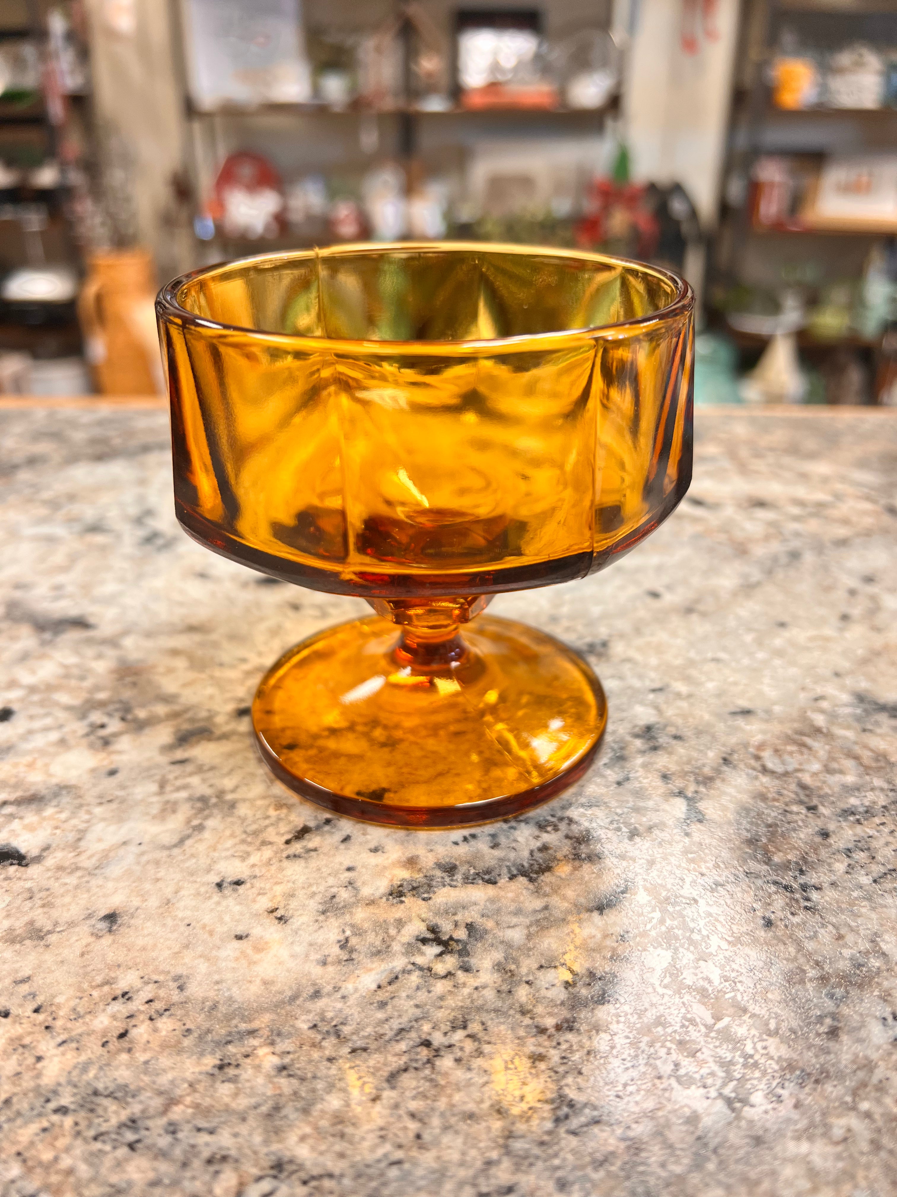 Amber Sherbet Dish